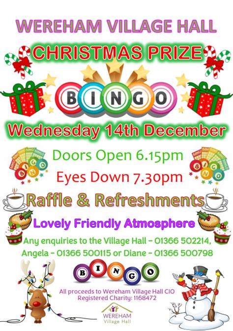 Christmas Prize Bingo - Wereham Village Hall - Wereham Village Hall