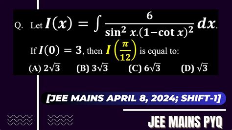 Easy Jee Mains Question Substitution Based Definite Integration Class