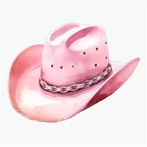 Premium Photo Watercolor Pink Cowboy Hat Western Wild West Cowboy