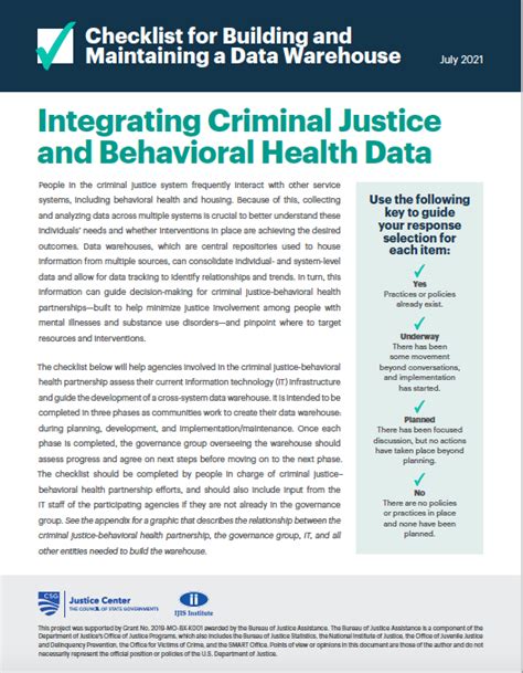 Integrating Criminal Justice And Behavioral Health Data CSG Justice