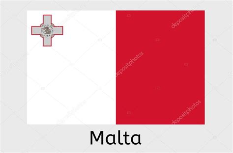 Icono De Bandera Maltesa Malta País Bandera Vector Ilustración 2023