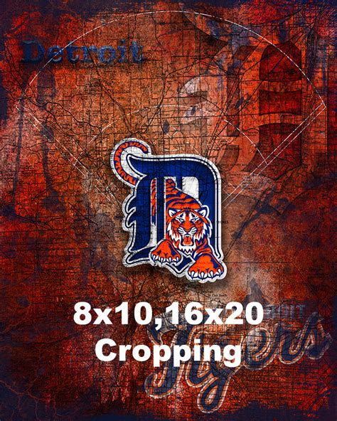 Detroit Tigers Poster, Detroit Tigers Artwork Gift, Tigers Layered Man ...