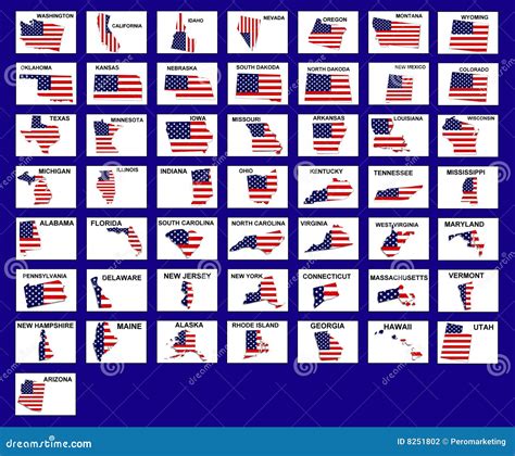 USA States Shaped Flags Stock Photography - Image: 8251802