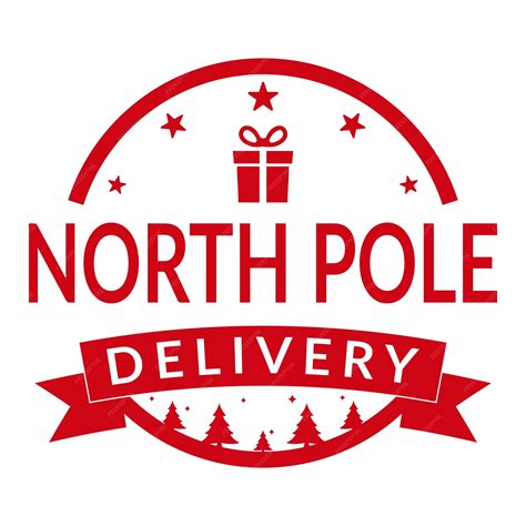 Premium Vector North Pole Delivery Round Stamp Design For Letters Or