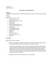 Buffered Solution Lab Report Docx Crystal Ortiz Chem 1412 65400