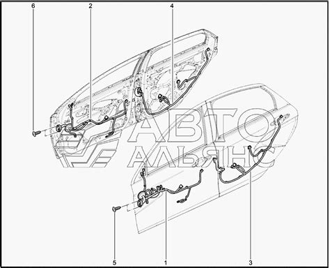 880430 Жгут проводов задней двери Lada Vesta Чертеж № 214 список