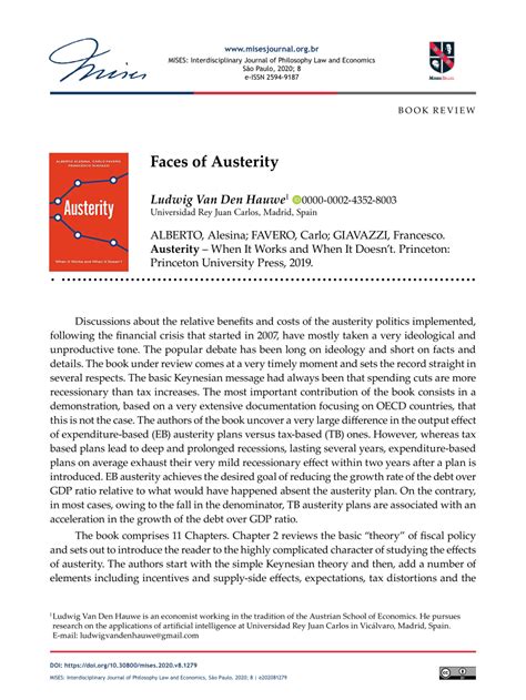 Pdf Faces Of Austerity