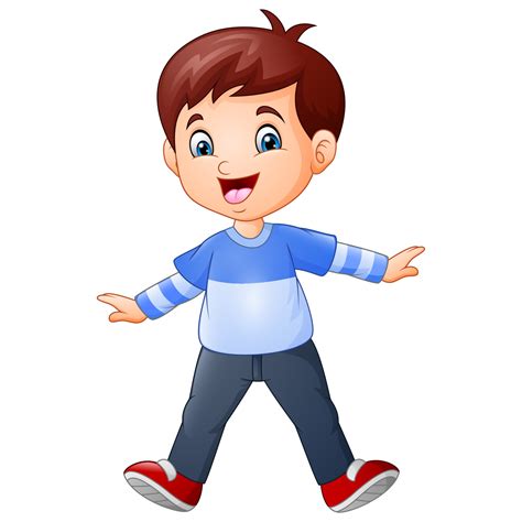 Funny Happy boy cartoon smile 12941665 Vector Art at Vecteezy