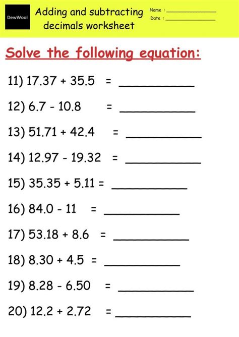 Add And Subtract Decimals Maze Riddle Color By Number Fun Math