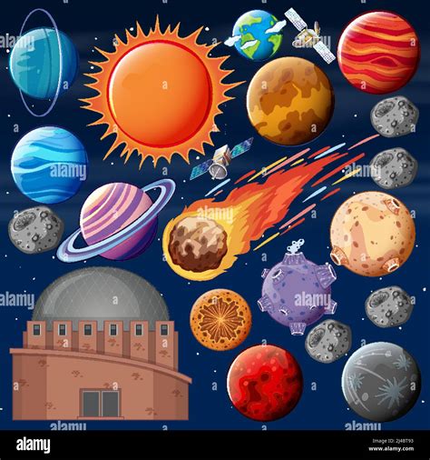 Set of space objects in space illustration Stock Vector Image & Art - Alamy