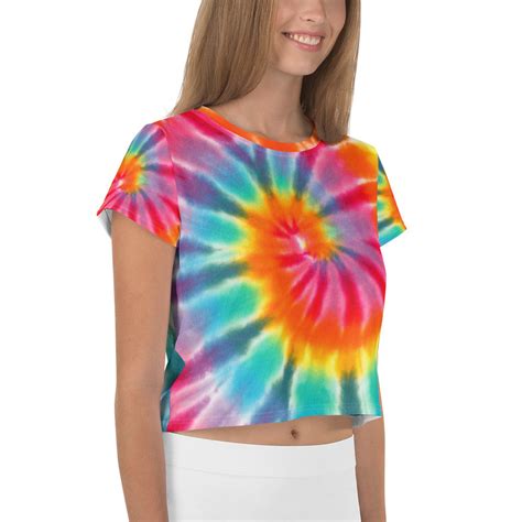 Tie Dye Crop Tops Rainbow Tie Dye T Shirts Swirl Tie Dye Etsy