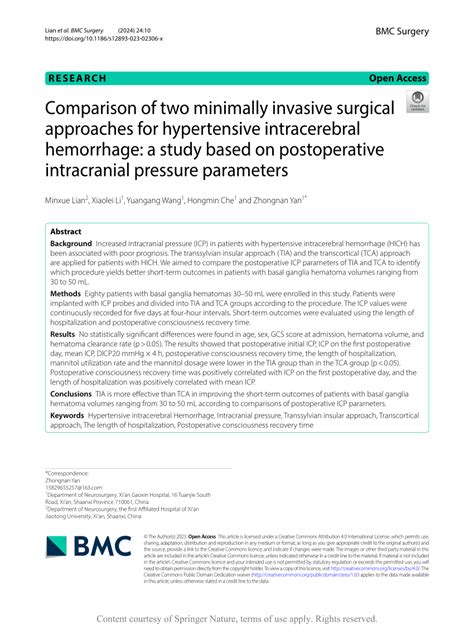 PDF Comparison Of Two Minimally Invasive Surgical Approaches For