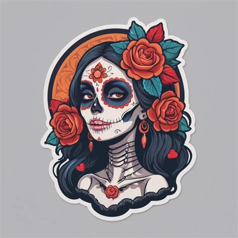 Catrina Fundo Vetorial De Desenho Animado Vetor Premium