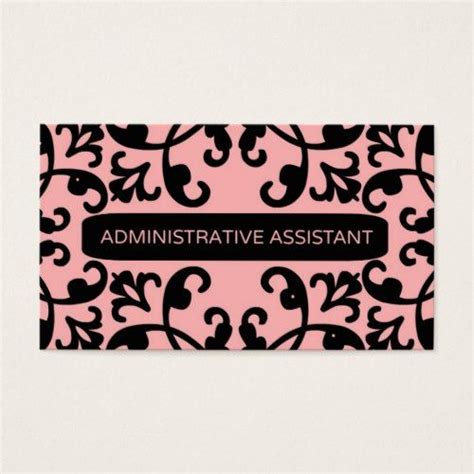 Administrative Assistant Damask Business Card Business Card Displays Blue Business Card