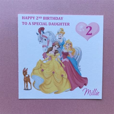 Personalised Disney Princess Birthday Card 3rd 4th 5th 6th Etsy Uk