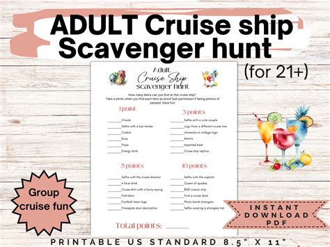 Cruise Scavenger Hunt Adults Cruise Ship Scavenger Hunt Bachelorette