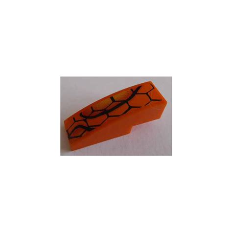 LEGO Orange Slope 1 X 3 Curved With Snakeskin Pattern H Sticker 50950