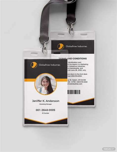 Visitor Guest Id Card Format Template In Psd Word Pages Publisher