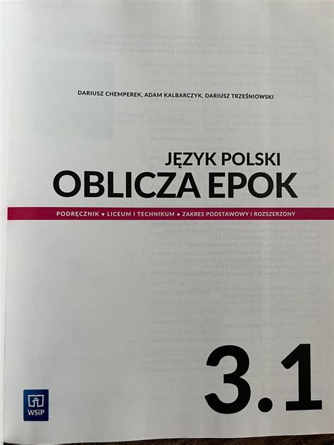 Oblicza Epok J Zyk Polski Podr Cznik Klasa Sucha Beskidzka