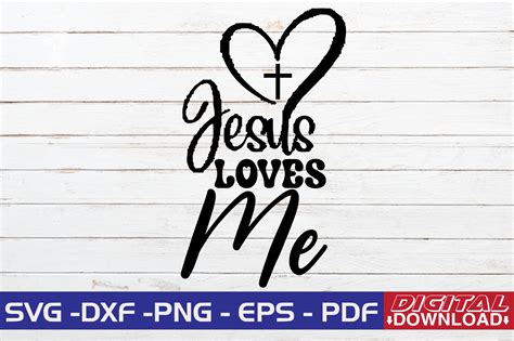 Jesus Loves Me Svg Design Graphic By Monidesignhat · Creative Fabrica