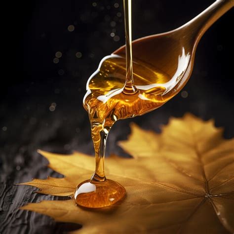 Premium Ai Image Illustration Of Maple Syrup Pouring On Spoonp