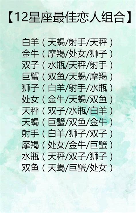 星座揭秘：12星座最佳戀人組合 每日頭條