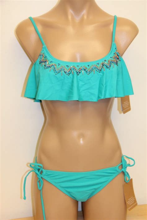 NWT Hobie Swimsuit Bikini 2pc Set Sz L XL Tie Side EBay