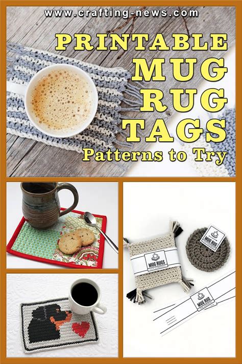 PRINTABLE MUG RUG TAGS AND 27 MUG RUG PATTERNS TO TRY Mug Rug Mug