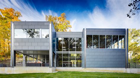 Zinc House of Industrial Zinc Exterior in Ohio | Home Design Lover