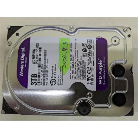 原廠保內 WD 紫標 監控硬碟 3TB 3000G 二手良品 3 5吋 2024 09 05 蝦皮購物