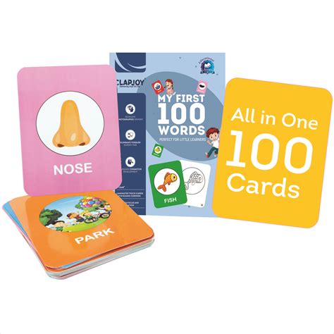 Clapjoy Reusable Doublesided My First 100 Words Flash Cards For Kids 6