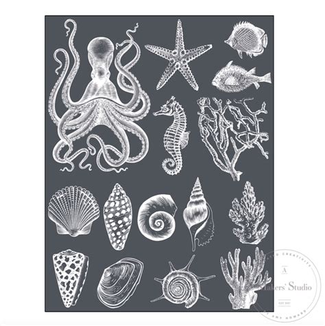 Sea Life - Mesh Stencil 8.5x11 - A Makers' Studio Store