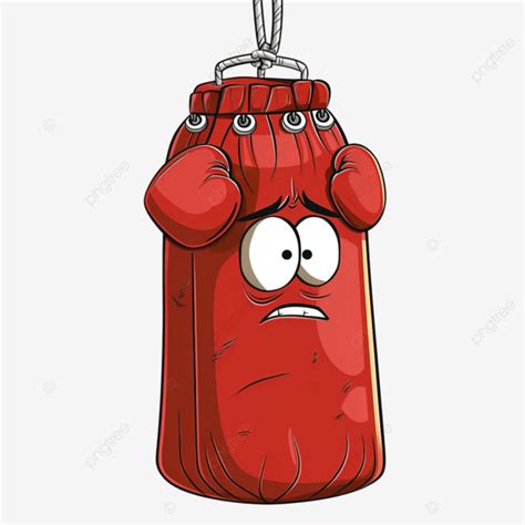 Punching Bag Cartoon With Fatigue Gesture Cartoon Mascot Energy Png