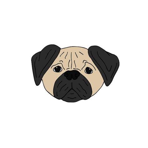 Premium Vector | Vector hand drawn doodle sketch pug dog face