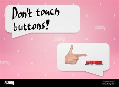 No Touching Button Warning Sign Stock Photo Alamy