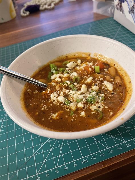 White Bean Tomato Stew Topped With Feta And Scallions Rmediterraneandiet