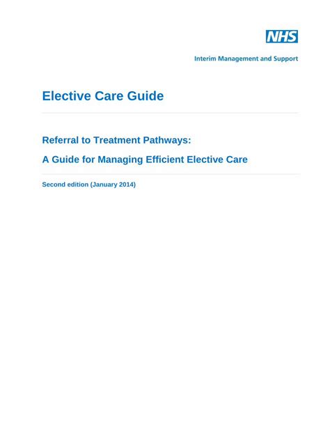 PDF Elective Care Guide NHS IMAS Care Guide Referral To Treatment