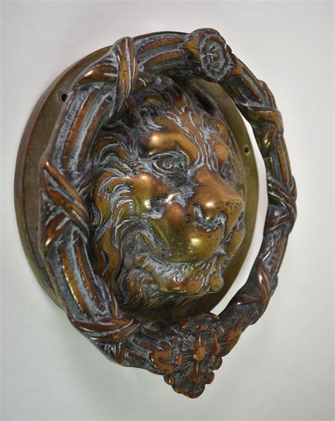 Vintage Cast Brass Lion Head Door Knocker At 1stDibs