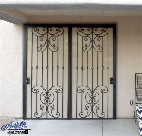 Papillion Wrought Iron Security Screen Door For Patio Doors Model Fd0112 Wrought Iron