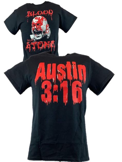 Blood From A Stone Cold Steve Austin Bloody Face Mens Black T Shirt L