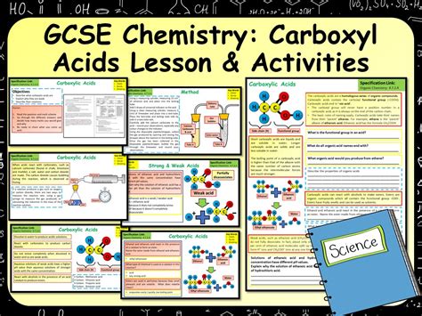 Ks4 Aqa Gcse Chemistry Science Carboxylic Acid Lesson And Activities Teaching Resources