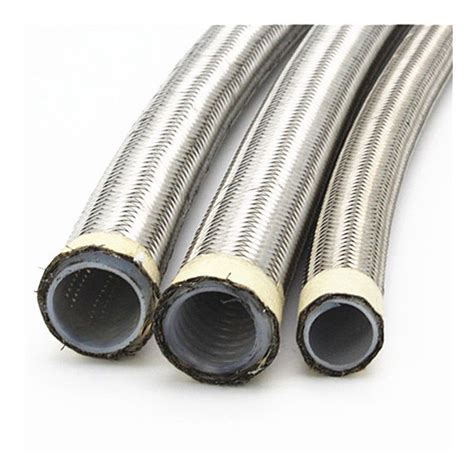 3 4 PTFE Convoluted Hose With SS304 Over Braided