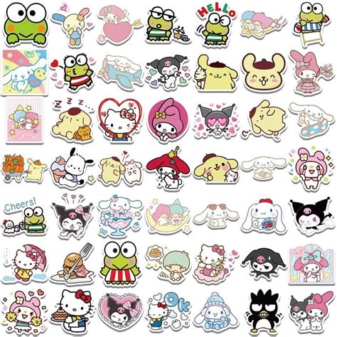 Random Fun Kawaii Sanrio Stickers Hello Kitty and Friends Şirin