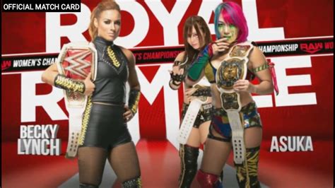 Becky Lynch Vs Asuka Official Match Card Royal Rumble 2020 Youtube