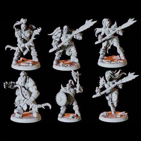 Six Orc Miniatures For Dungeons And Dragons Myth Forged