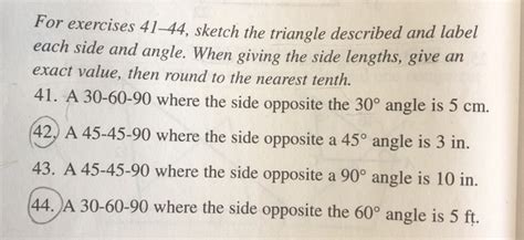 Solved For Exercises 41 44 Sketch The Triangle Described