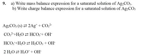 Solved 9 A Write Mass Balance Expression For A Saturated Chegg