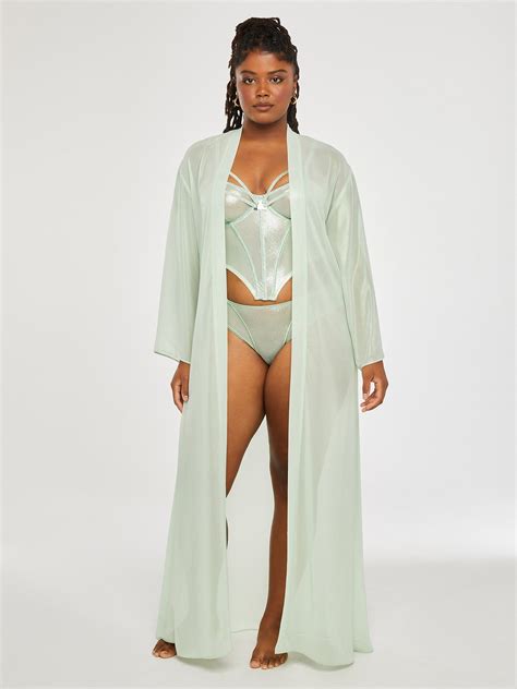 Going Platinum Long Robe In Green SAVAGE X FENTY