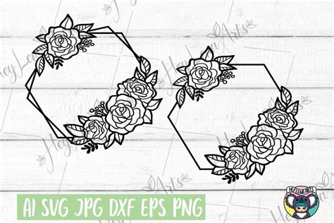 Floral Frame Svg Files For Cricut Cut File Dxf Png Eps