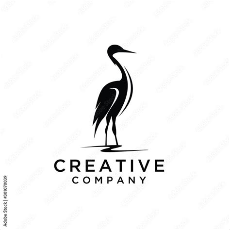 Heron logo design. Flamingo icon illustration vector, logo design inspiration Stock Vector ...